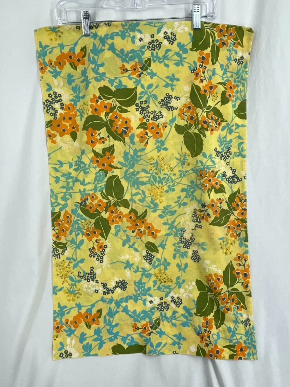 Vintage Late 1970s to 1980s Yellow Floral Pillow Case